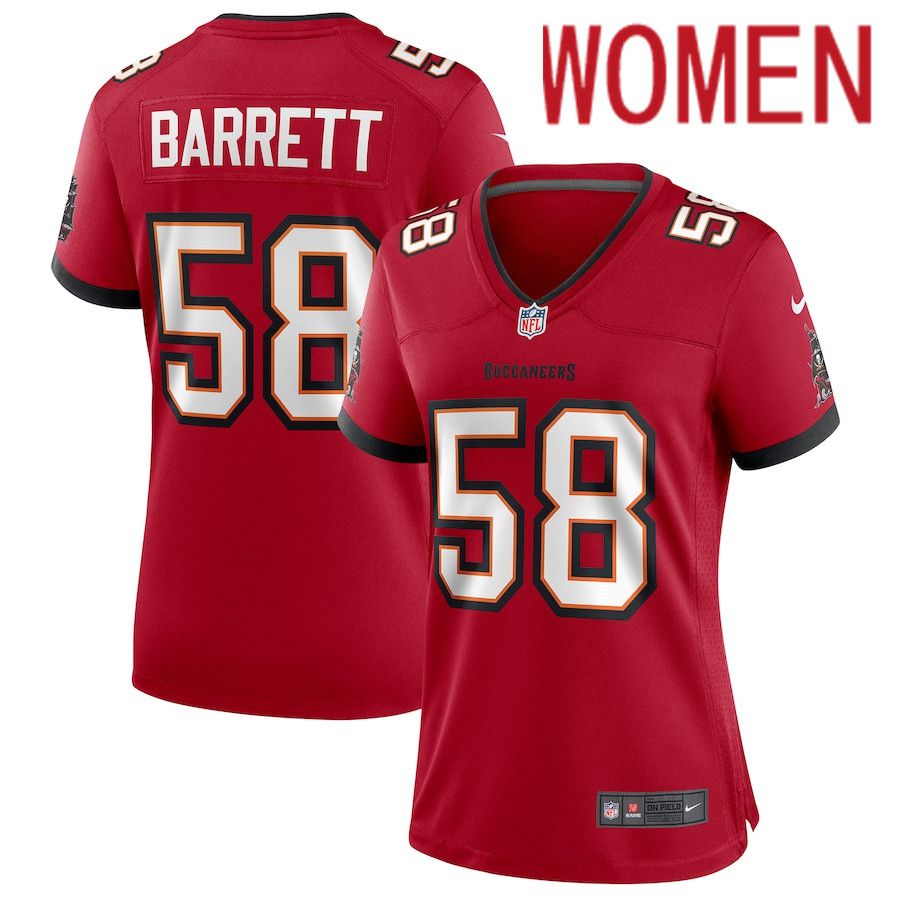 Women Tampa Bay Buccaneers #58 Shaquil Barrett Nike Red Game NFL Jersey->women nfl jersey->Women Jersey